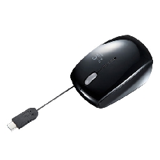 【MA-BLC122BK】USB Type-C巻取りマウス(ブラック)