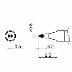 【T36-D08】FN1010用こて先 0.8D型