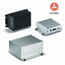 【EXHF19-6-23BB】EXHF型フランジ足付ヒートシンクアルミケース(ブラック)