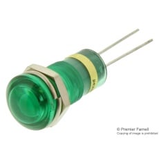 【608-1231-110F.】PANEL MOUNT INDICATOR LED 8MM GREEN 2V