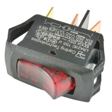 【LRA211-CR-B/125N】SWITCH ROCKER SPST 16A 250V RED