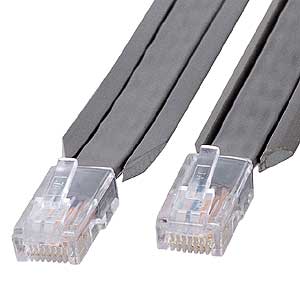 【KB-CP5-10】アンダーカーペットLANケーブル(グレー・10m)
