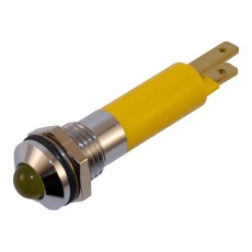 【WL-19040252】PANEL MOUNT INDICATOR LED 8MM YELLOW 12V