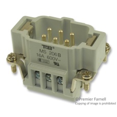 【MS206B】RECTANGULAR INSERT PLUG 6 POSITION SCREW