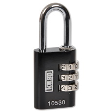 【K10530BLAD】LOCK COMBI ALUMINIUM 30MM BLACK