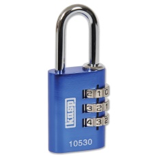 【K10530BLUD】LOCK COMBI ALUMINIUM 30MM BLUE