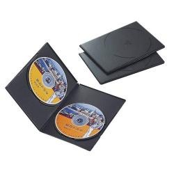 【CCD-DVDS04BK】スリムDVDトールケース(2枚収納)[3個入り]ブラック