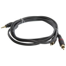 【24-12037】CABLE 3.5MM STEREO-2 RCA PLUG 6FT