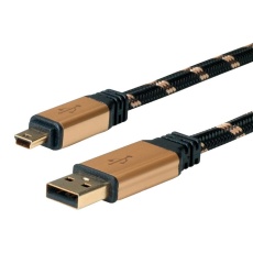 【11.02.8821】USB CABLE 2.0 A-MINI B PLUG 0.8M BLK