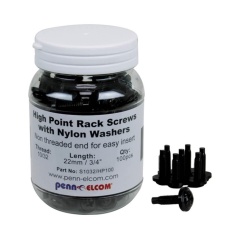 【S1032/HP100】19inch Rack Screws #10 X 3/4inch W/ Nylon Washers - 100 Pack