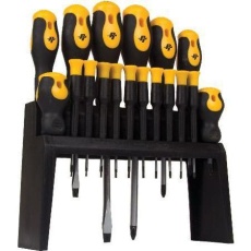 【W1710】18 Piece Screwdriver Set with Bench Rack