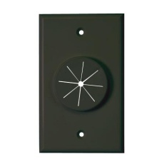 【1GBK-GR1】Single Gang Wireport Cable Pass Through Wall Plate with Grommet - Black