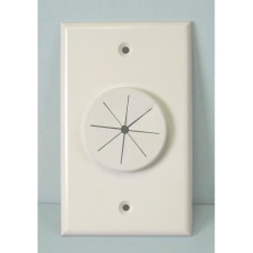 【1GWH-GR1】Single Gang Wireport Cable Pass Through Wall Plate with Grommet - White