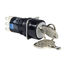 【AS6M-2KT2PB】KEYLOCK SWITCH DPDT 120VAC SOLDER/QC