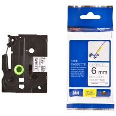【TZE-FX211】TAPE 6MM BLACK/WHITE FLEXIBLE