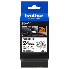 【TZE-FX251】TAPE 24MM BLACK/WHITE FLEXIBLE