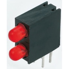 【L-93A8EB/2ID】キングブライト 基板用LED表示灯 赤 直角 60° 2色 スルーホール実装