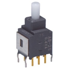 【AB-25AB】押しボタンスイッチ 0.4 VA @ 28 V ac/dc モーメンタリ PCB 双極双投(DPDT)