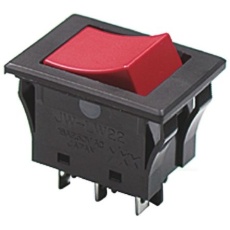 小形ロッカースイッチ 単極 ON-ON タブ端子+付属操作部(ロッカー