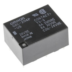 【G6C-2114P-US-24DC】パワーリレー 24V dc DPST 8 A 基板実装タイプ