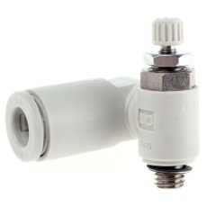 【AS1301F-M5-06】ASシリーズ 流量調整弁 排気 x M5x0.8 オス x 6mm M5 x 0.8 M5 x 0.8