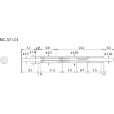 【NC-301-01】スイッチ付プローブ 径3.0mm バネ圧100g OFFスイッチ0.5mm NC-301-01