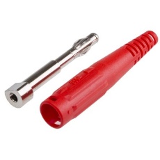 【64.9195-22】Red multilam spring-loaded plug 4mm