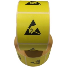 【125-2362】ESDラベル 黄 紙 Attention(1000個入り)