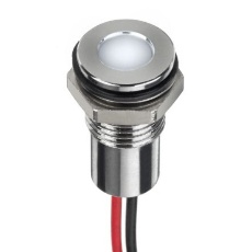 【132-9122】LED表示灯 白 8mm 12 V dc