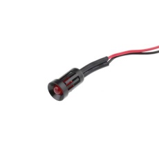 【206-485】パイロットランプ、12V dc、赤、実装ホールサイズ:8mm