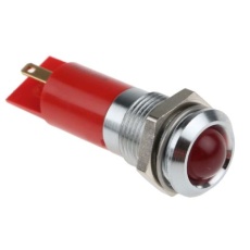 【207-911】パイロットランプ、24V dc、赤、実装ホールサイズ:14mm