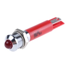 【208-453】パイロットランプ、12V dc、赤、実装ホールサイズ:8mm