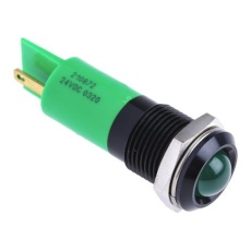 【210-872】パイロットランプ、24V dc、緑、実装ホールサイズ:14mm