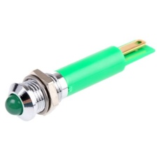 【211-257】パイロットランプ、12V dc、緑、実装ホールサイズ:8mm