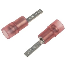 【267-4467】圧着ブレード端子 絶縁 刃長さ10mm 刃幅2.3mm 赤 0.5 → 1.5mm2 22 → 16AWG