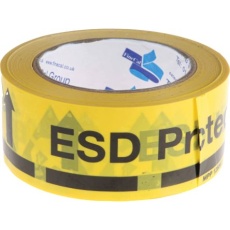 【340-7533】帯電防止テープ 黄/黒 幅 48mm x 長さ 66m ESD Protected Area フロア