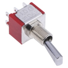 【394-419】トグルスイッチ、On-On、DPDT、5 A @ 250 V ac、パネルマウント