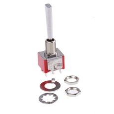 【394-469】トグルスイッチ、On-Off-On、DPDT、5 A @ 250 V ac、パネルマウント