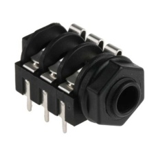 【449-348】フォーンコネクタ 6.35 mm スルーホール実装 ステレオ