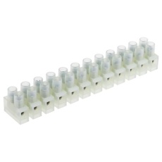 【464-9744】中継用端子台 2.5mm^2 ナチュラル 12極 8mm ピッチ あり