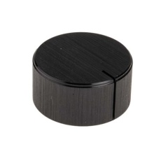 【498-823】アルミニウム ポテンショメータ ノブ、6.4mm、丸型軸 直径:28mm、グラブねじ