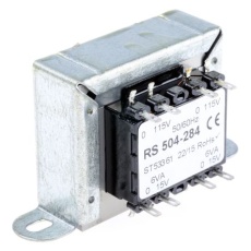 【504-284】シャーシ取り付け電源トランス 1次：115V ac 2次：15V ac 87％ 電力：12VA 95+105Ω
