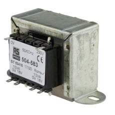 【504-583】シャーシ取り付け電源トランス 1次：230V ac 2次：18V ac 80％ 電力：20VA 120Ω