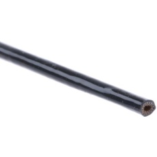 【668-1223】ケーブルシールド 2mm 黒 シリコン ゴム Glass
