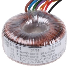 【671-9062】トロイダルトランス 1次：115 V ac 230 V ac 2次：2 x 18V ac 電力：15VA