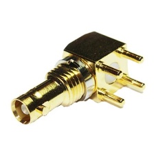 【67-468-D66】ライトアングル 金 COAX Connectors ベリリウム銅 金 メス 75Ω 67-468-D66 PCBマウント 6GHz