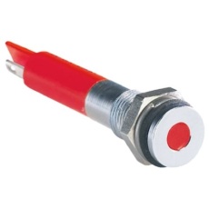 【700-1561】パイロットランプ、12V dc、赤、実装ホールサイズ:6mm