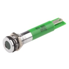 【700-1665】パイロットランプ、12V dc、緑、実装ホールサイズ:8mm