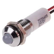 【723-9485】LED表示灯 白 8mm 24 V dc