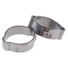 【726-3605】ホースクリップ 15 → 18mm 7.5mm ステンレス鋼(5個入り)